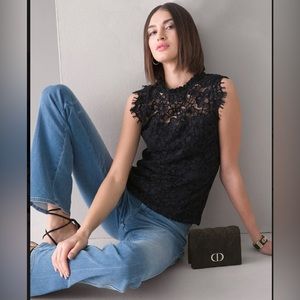 White House Black Market black lace top